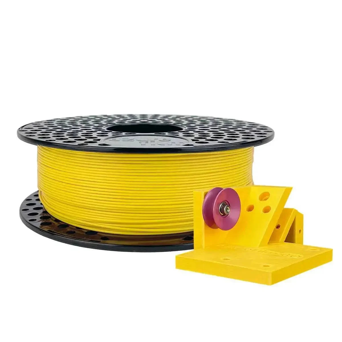Bobina di filamento giallo ASA 1.75mm per stampante 3D, con pezzo stampato in 3D
