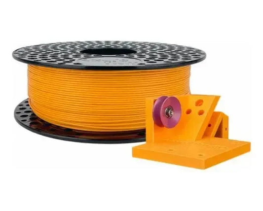 Bobina di filamento ASA 1.75mm arancione per stampa 3D con esempio di oggetto stampato