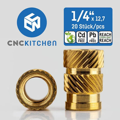 Inserto Filettato 1/4"-20x12,7 Standard 20pz - CNC Kitchen - 3Digital | Droni e Stampanti 3D