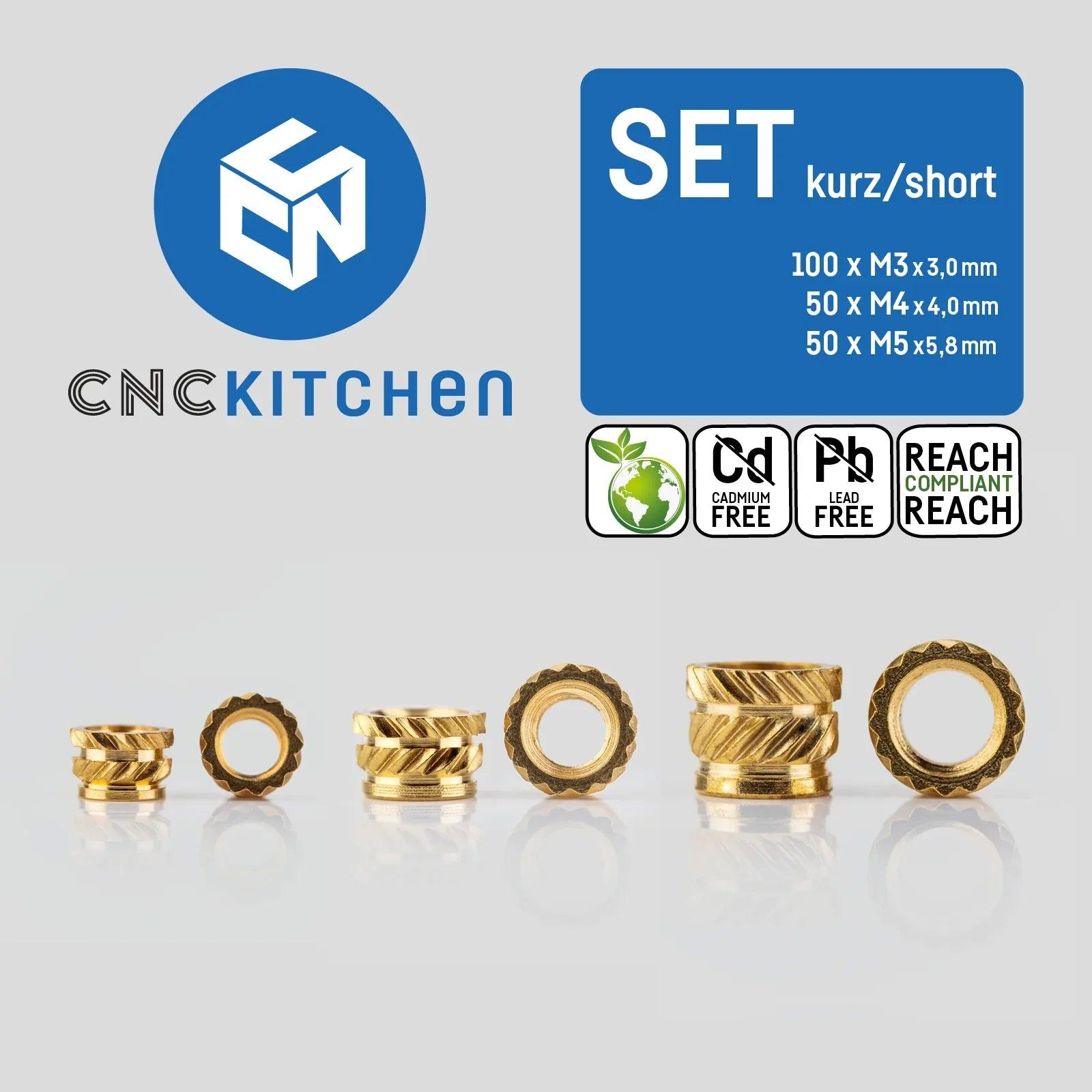 Inserto Filettato SET Corto 200pz - CNC Kitchen - 3Digital | Droni e Stampanti 3D