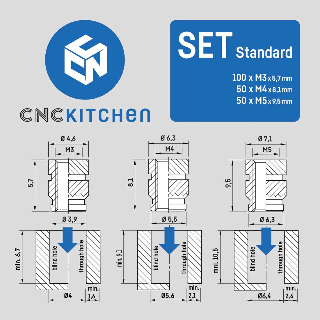 Inserto Filettato SET Standard 200pz - CNC Kitchen - 3Digital | Droni e Stampanti 3D