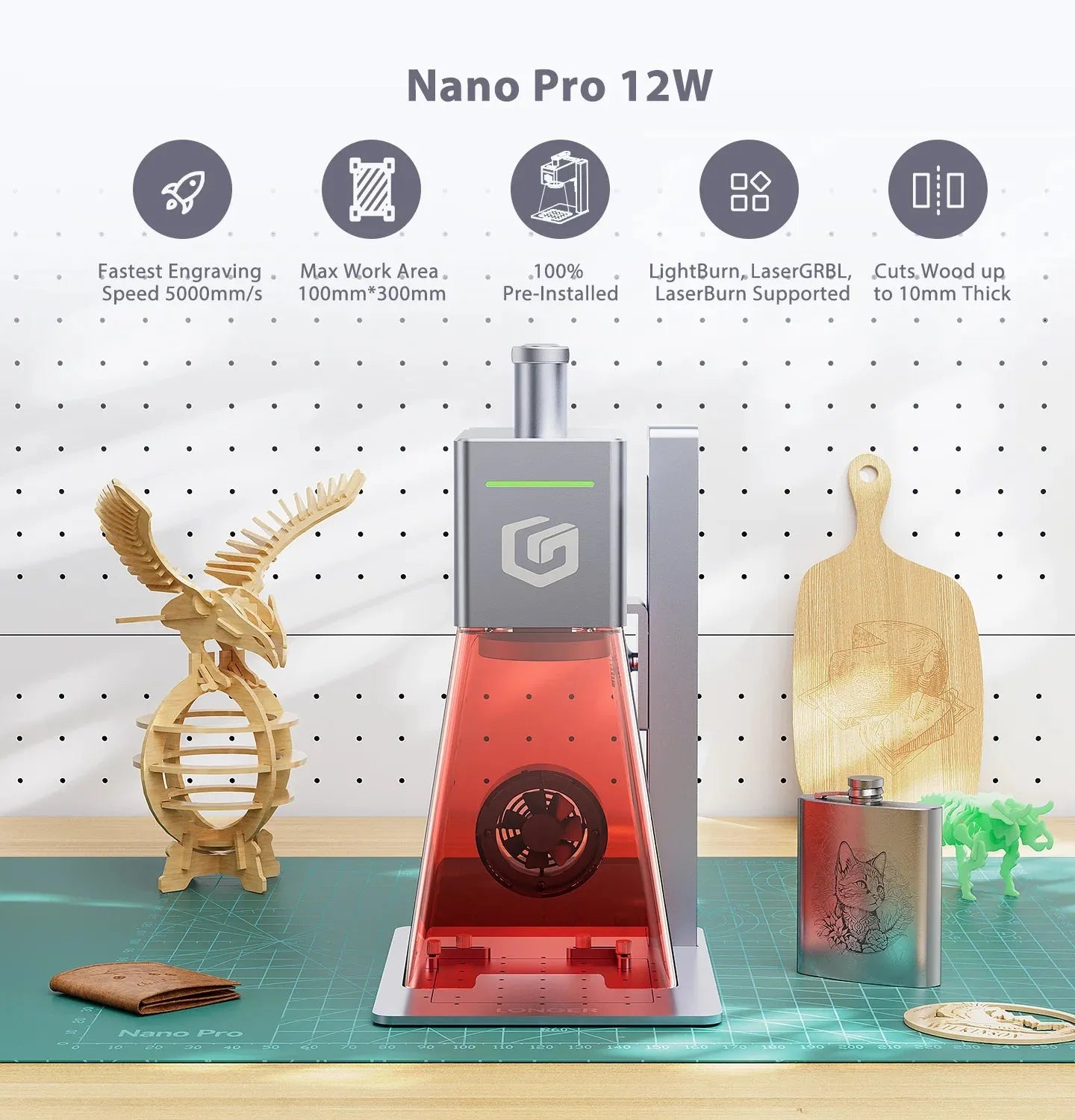 Longer Nano Pro 12W Portable Laser Engraver - 3Digital | Droni e Stampanti 3D