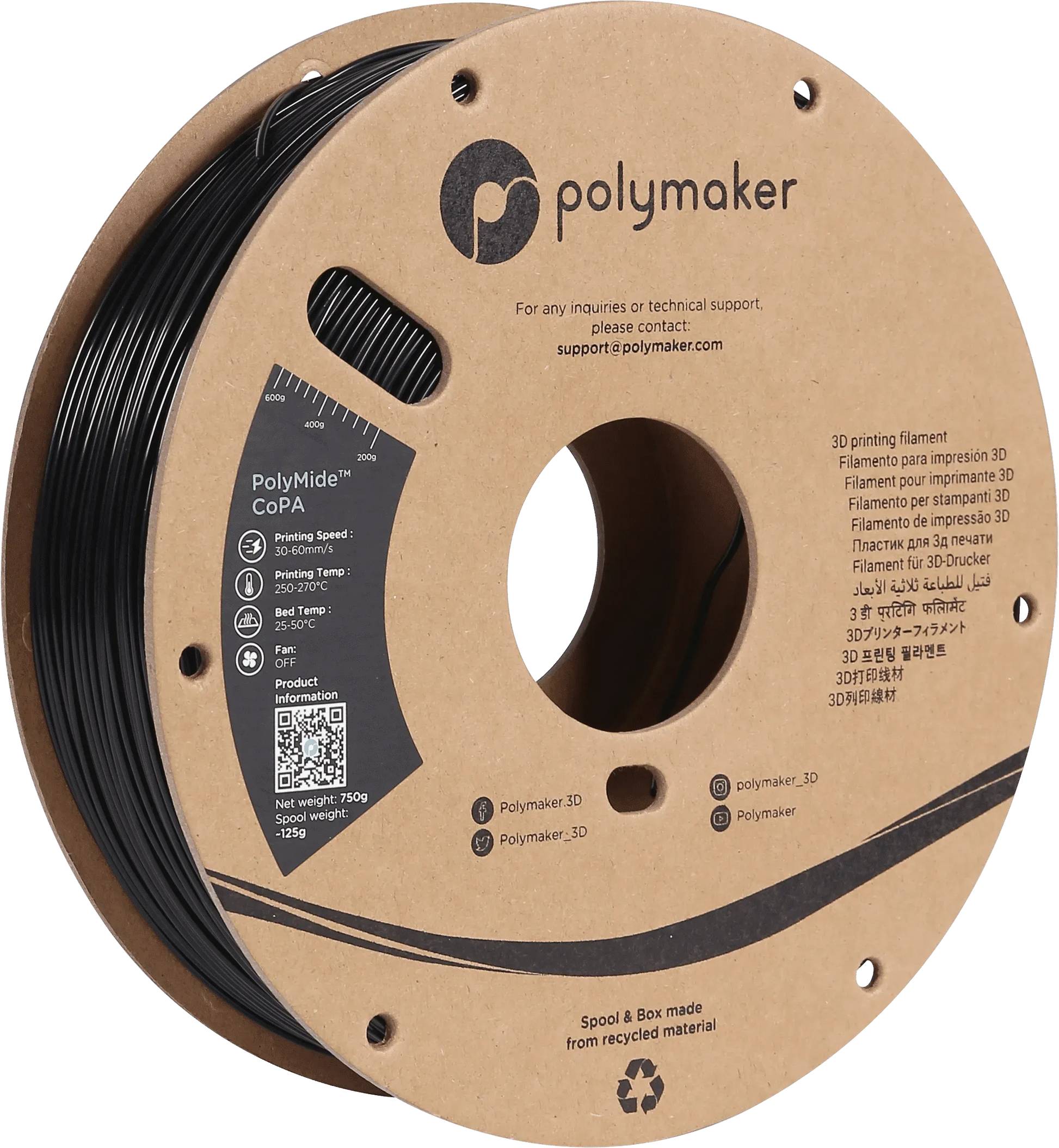 POLYMAKER NYLON COPA 6/6-6 750gr - 3Digital | Droni e Stampanti 3D