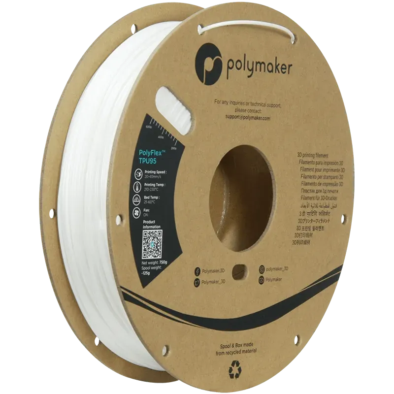 POLYMAKER POLYFLEX TPU-95A - 1.75mm/750g - 3Digital | Droni e Stampanti 3D