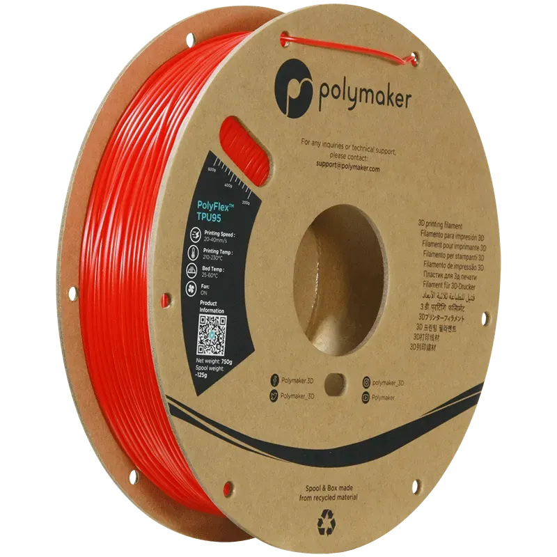 POLYMAKER POLYFLEX TPU-95A - 1.75mm/750g - 3Digital | Droni e Stampanti 3D