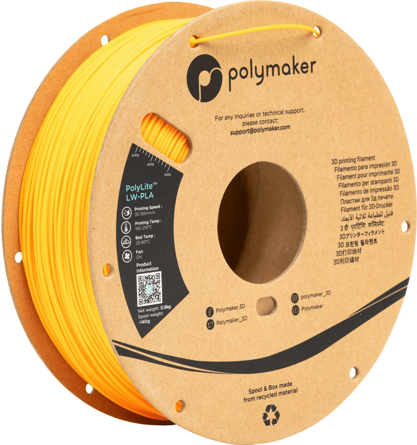 POLYMAKER POLYLITE LW-PLA 1.75mm/800g - 3Digital | Droni e Stampanti 3D