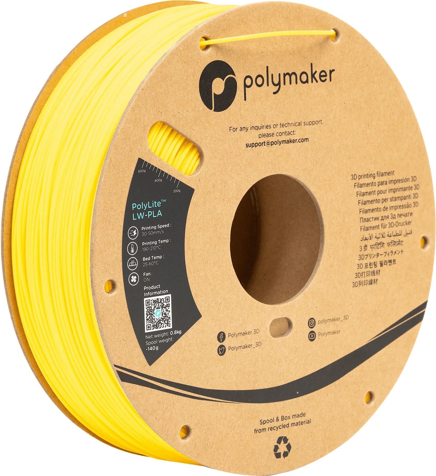 POLYMAKER POLYLITE LW-PLA 1.75mm/800g - 3Digital | Droni e Stampanti 3D