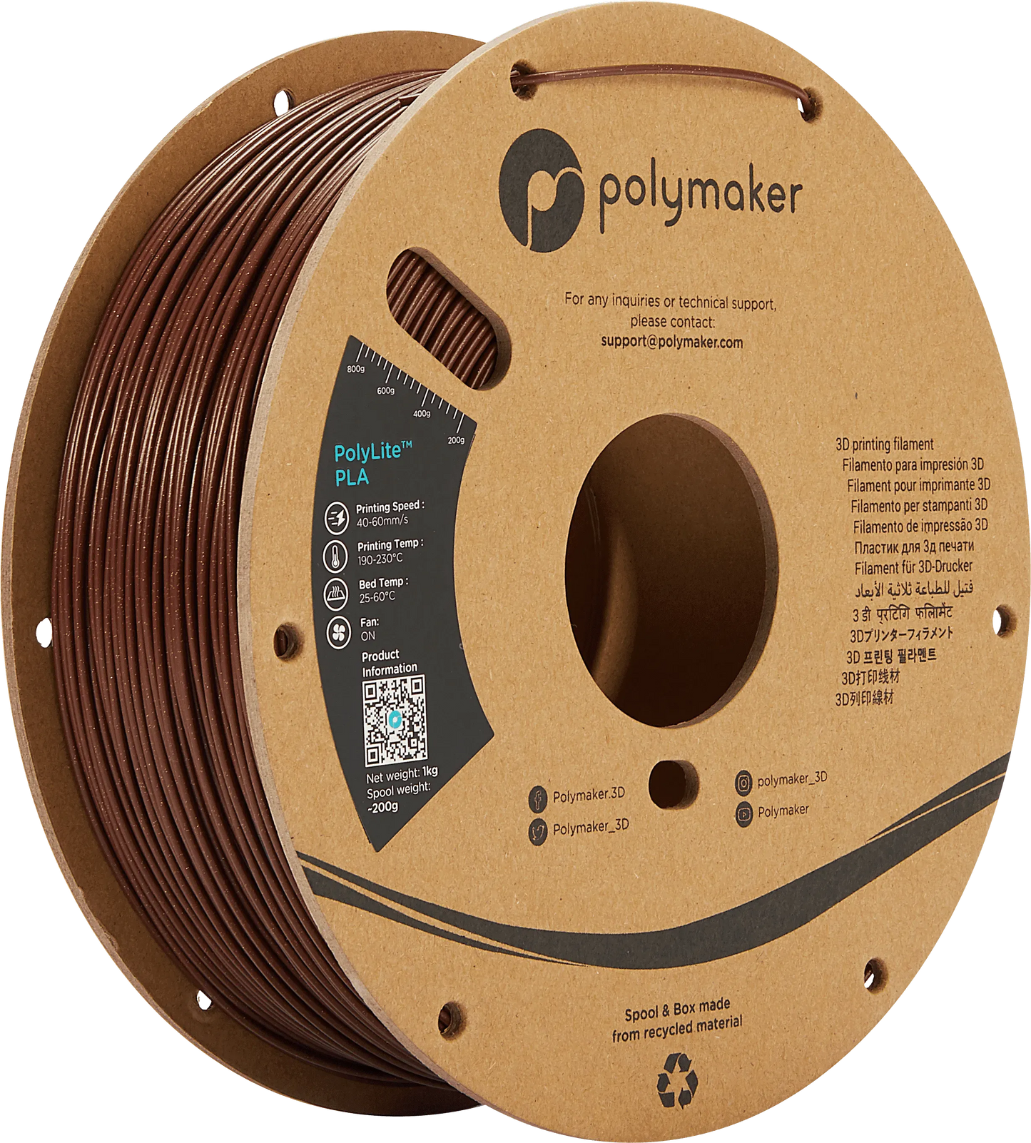 POLYMAKER POLYLITE PLA 1.75mm/1KG - 3Digital | Droni e Stampanti 3D