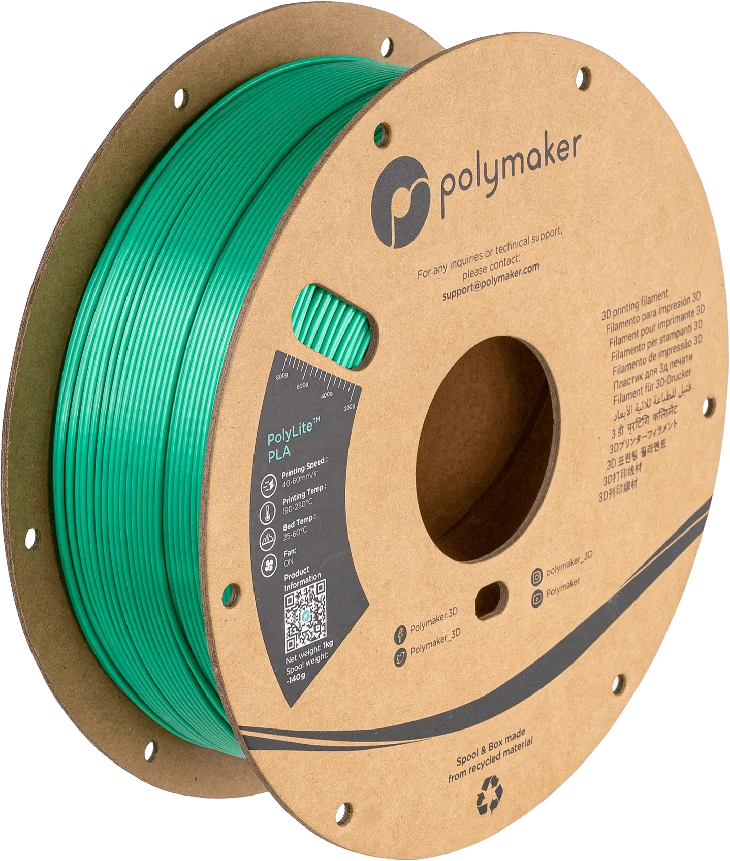 POLYMAKER POLYLITE PLA 1.75mm/1KG - 3Digital | Droni e Stampanti 3D