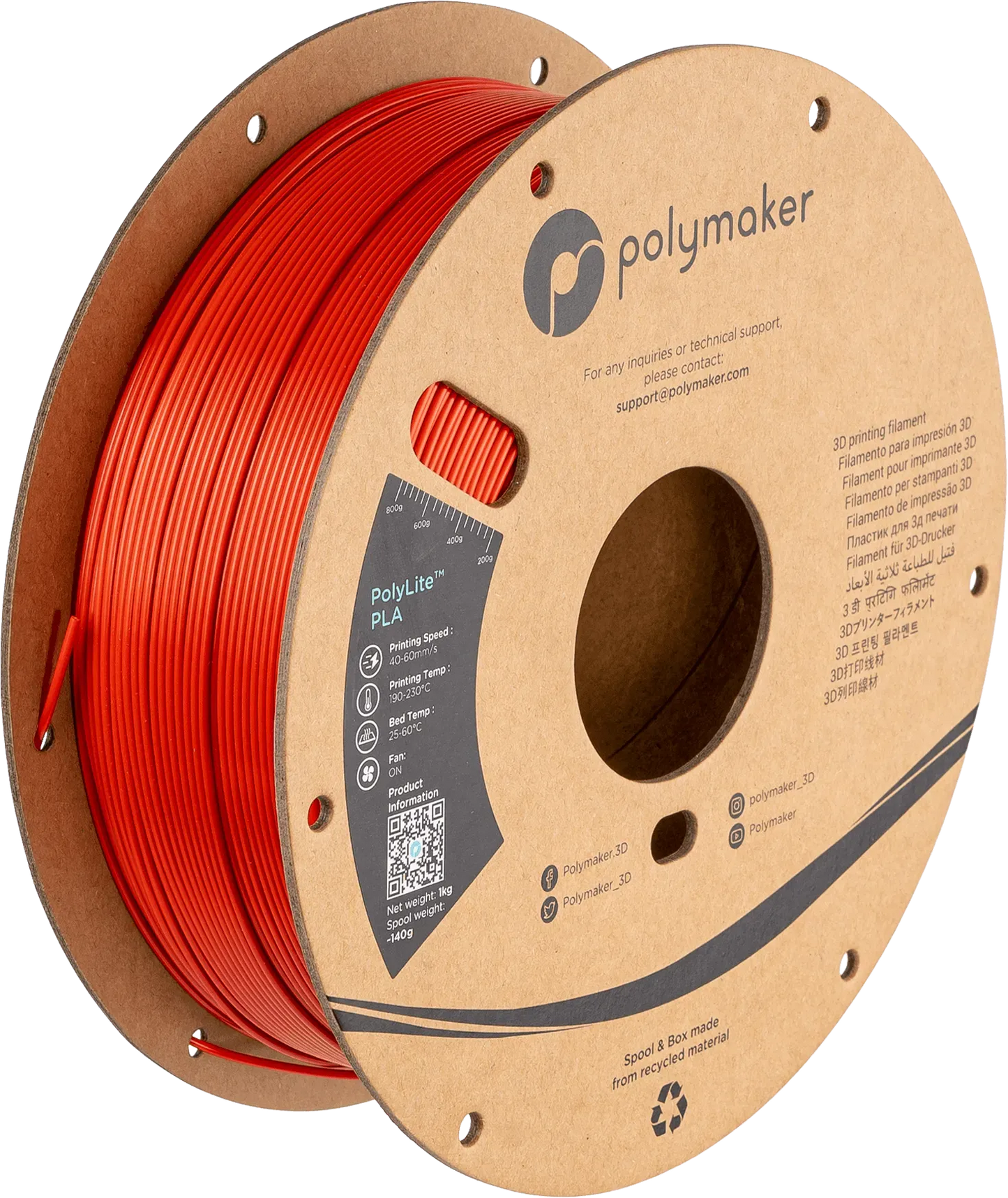 POLYMAKER POLYLITE PLA 1.75mm/1KG - 3Digital | Droni e Stampanti 3D