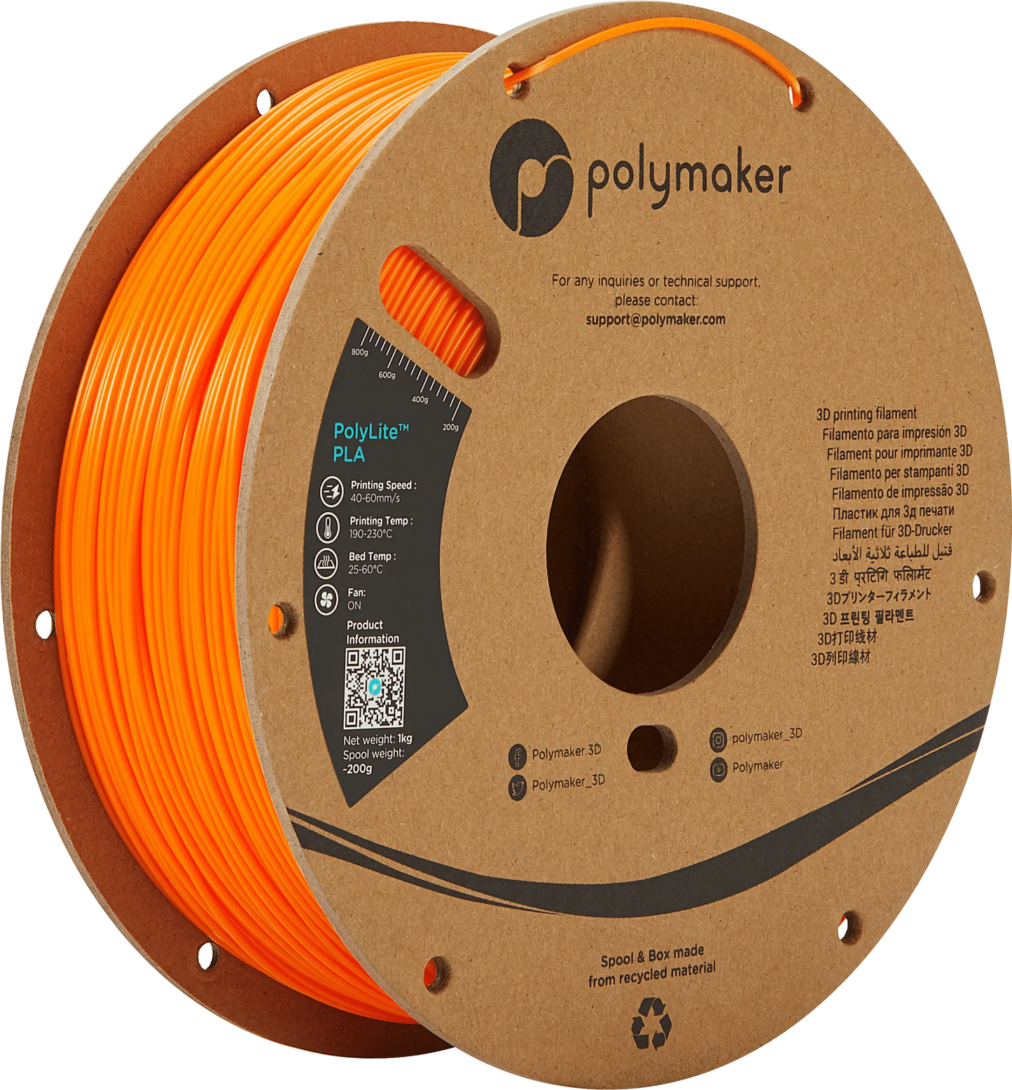 POLYMAKER POLYLITE PLA 1.75mm/1KG - 3Digital | Droni e Stampanti 3D