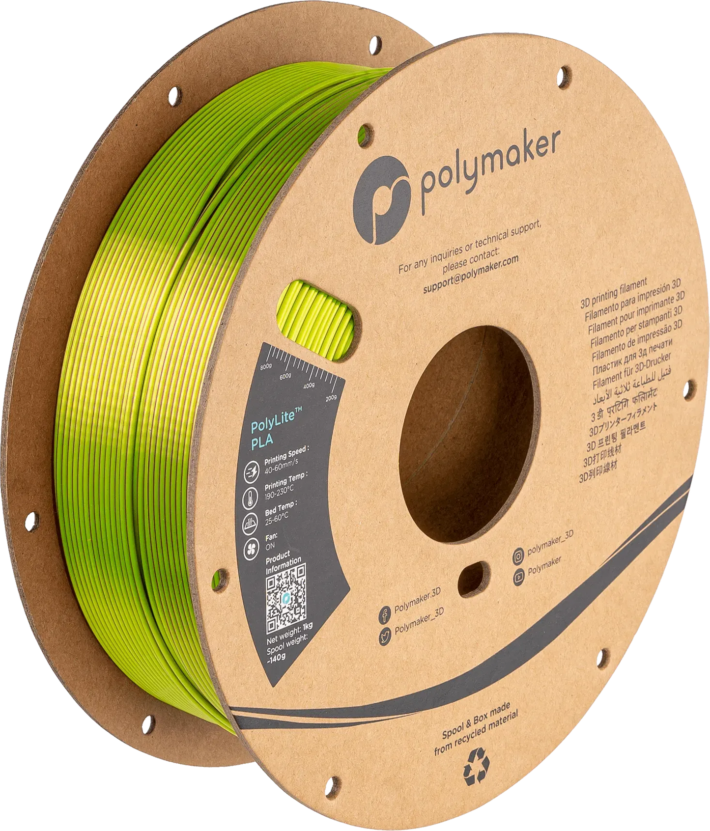 POLYMAKER POLYLITE SILK PLA DUAL COLOR 1.75mm/1KG - 3Digital | Droni e Stampanti 3D