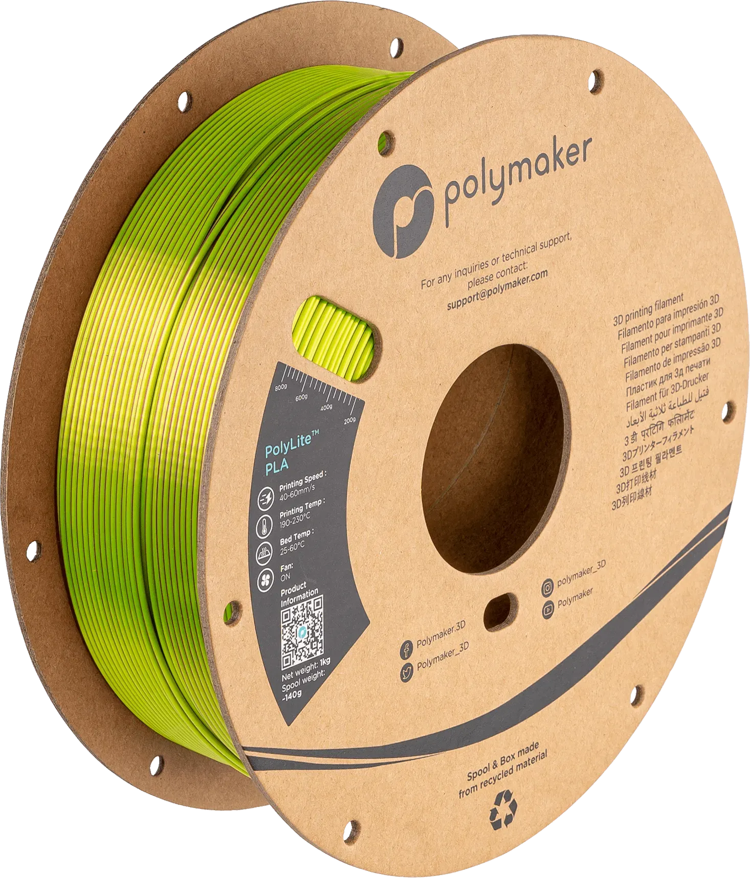 POLYMAKER POLYLITE SILK PLA DUAL COLOR 1.75mm/1KG - 3Digital | Droni e Stampanti 3D