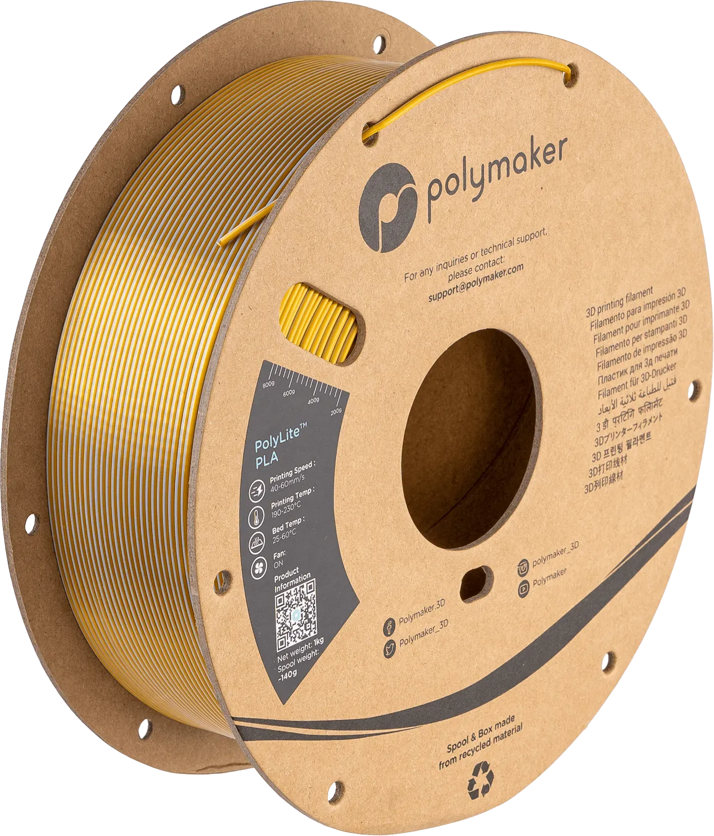 POLYMAKER POLYLITE SILK PLA DUAL COLOR 1.75mm/1KG - 3Digital | Droni e Stampanti 3D