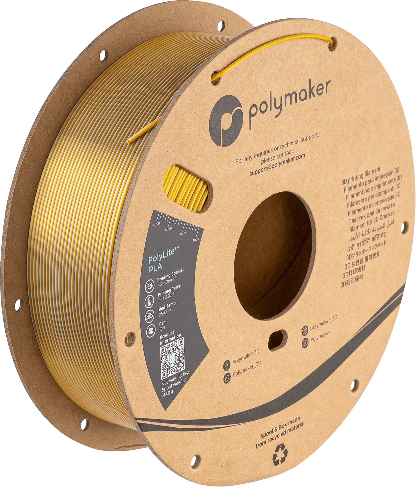 POLYMAKER POLYLITE SILK PLA DUAL COLOR 1.75mm/1KG - 3Digital | Droni e Stampanti 3D