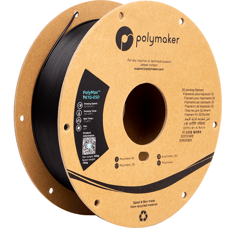 POLYMAKER POLYMAX PETG-ESD 1.75mm - 500gr - 3Digital | Droni e Stampanti 3D