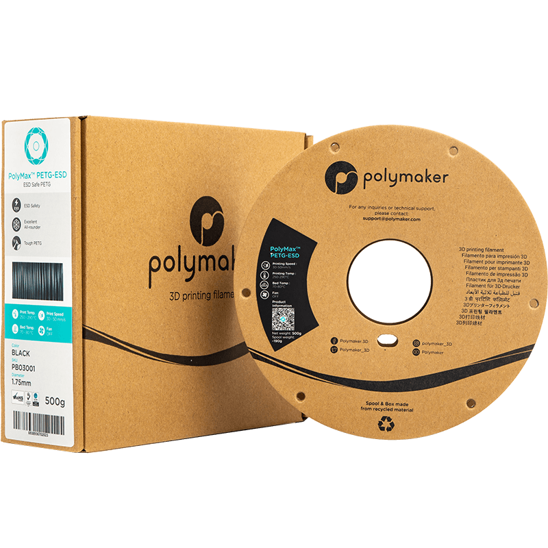 POLYMAKER POLYMAX PETG-ESD 1.75mm - 500gr - 3Digital | Droni e Stampanti 3D
