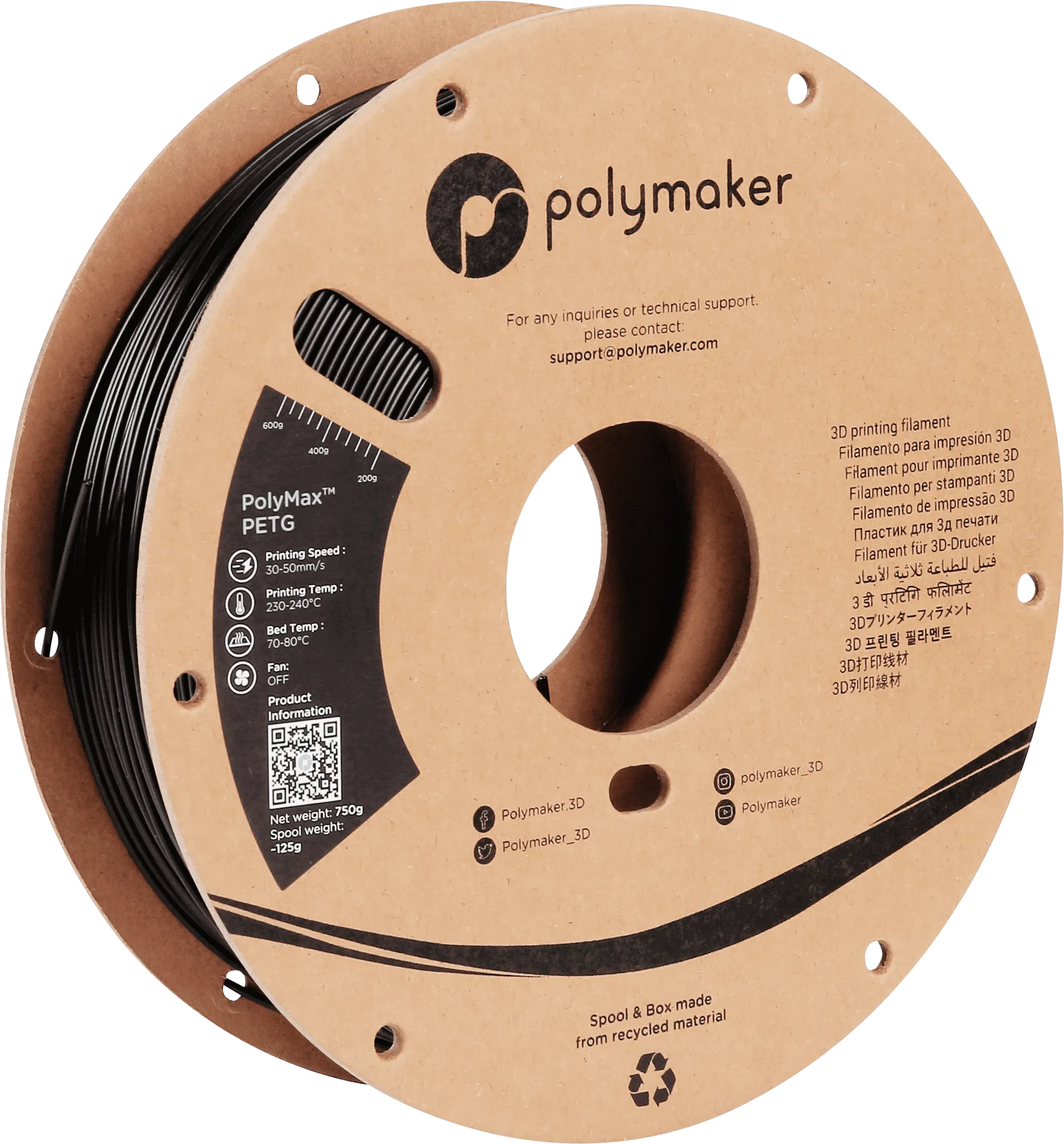 POLYMAKER POLYMAX TOUGH PETG 1.75/750g - 3Digital | Droni e Stampanti 3D