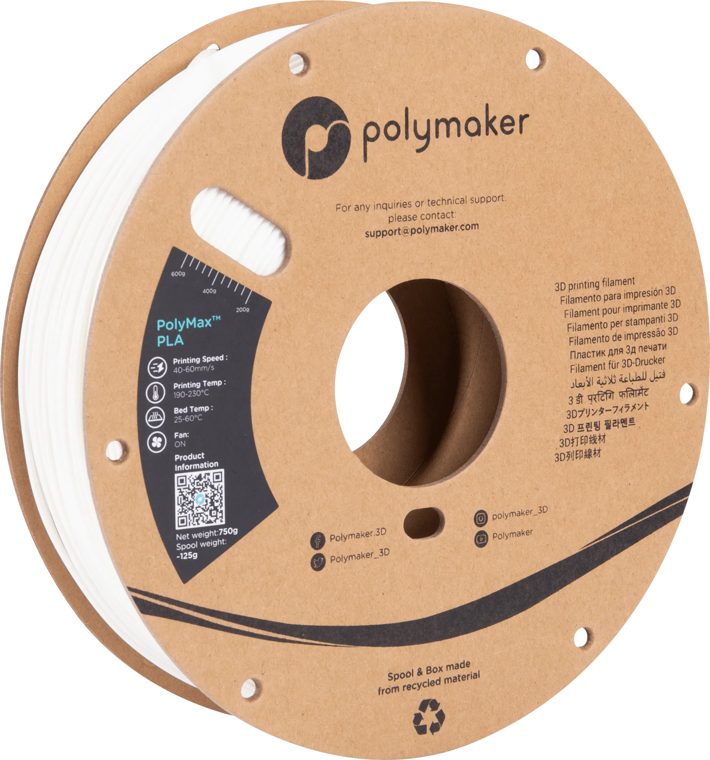 POLYMAKER POLYMAX TOUGH PLA 1.75mm - 3Digital | Droni e Stampanti 3D