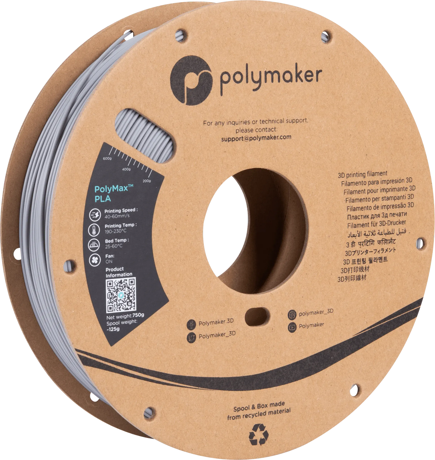 POLYMAKER POLYMAX TOUGH PLA 1.75mm - 3Digital | Droni e Stampanti 3D