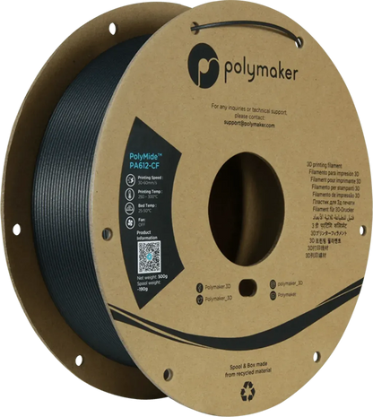 POLYMAKER POLYMIDE™ PA612-CF BLACK 1.75mm/500g - 3Digital | Droni e Stampanti 3D