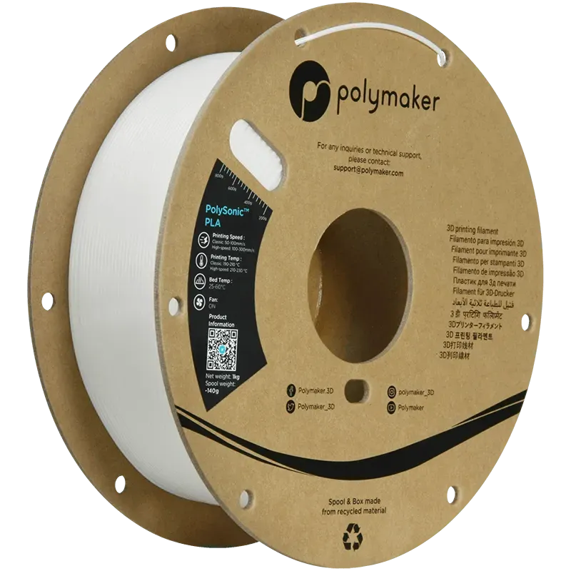 POLYMAKER POLYSONIC HIGH SPEED PLA 1.75mm/1KG - 3Digital | Droni e Stampanti 3D