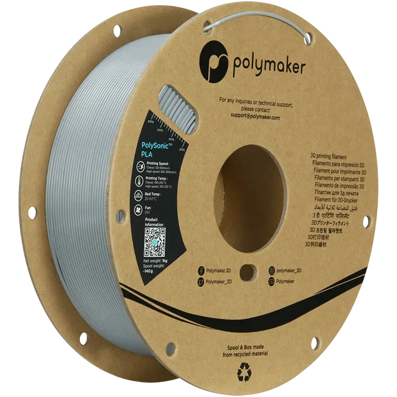 POLYMAKER POLYSONIC HIGH SPEED PLA 1.75mm/1KG - 3Digital | Droni e Stampanti 3D