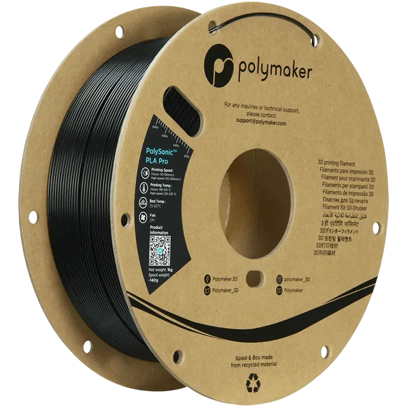 POLYMAKER POLYSONIC HIGH SPEED PLA PRO 1.75mm/1KG - 3Digital | Droni e Stampanti 3D