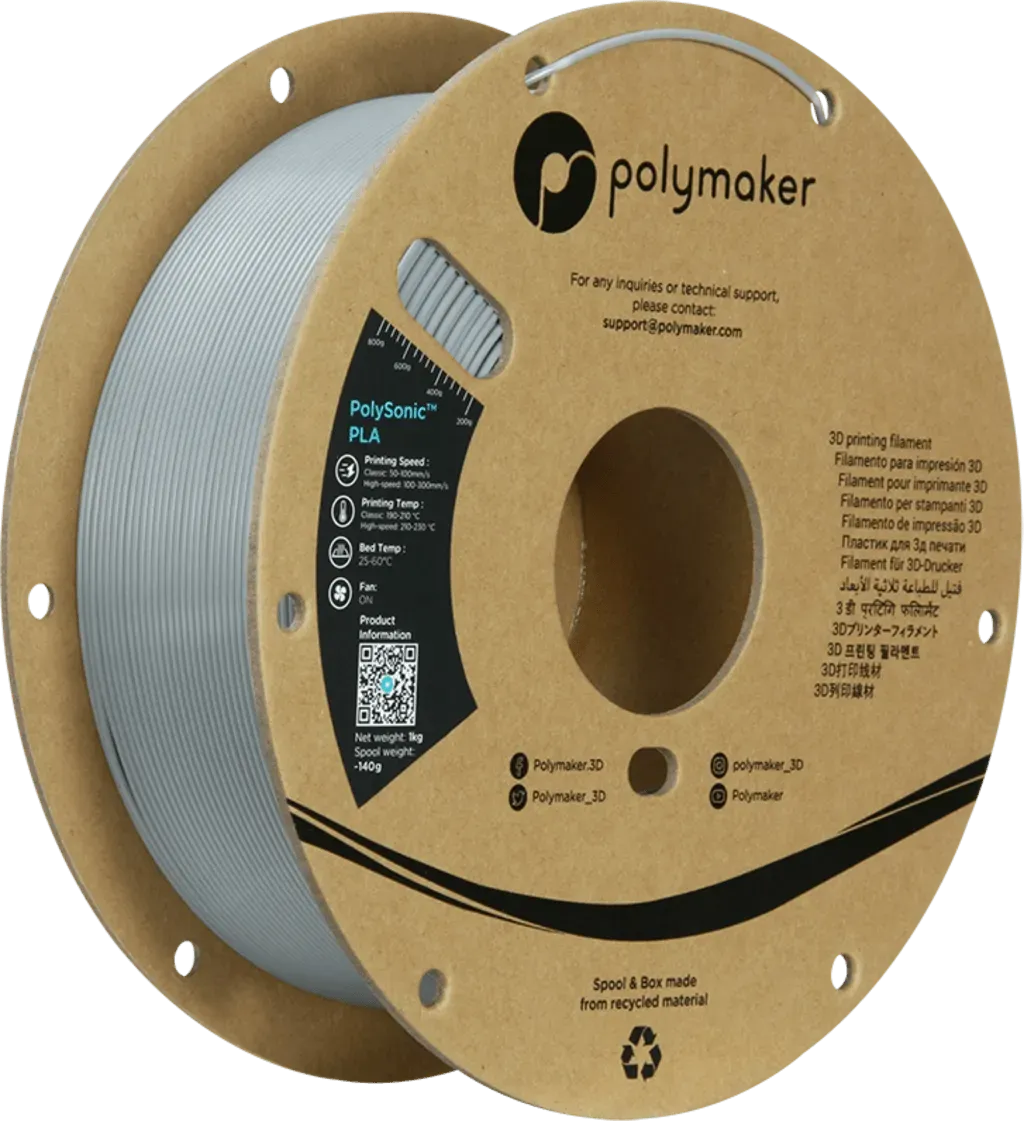 POLYMAKER POLYSONIC HIGH SPEED PLA PRO 1.75mm/1KG - 3Digital | Droni e Stampanti 3D