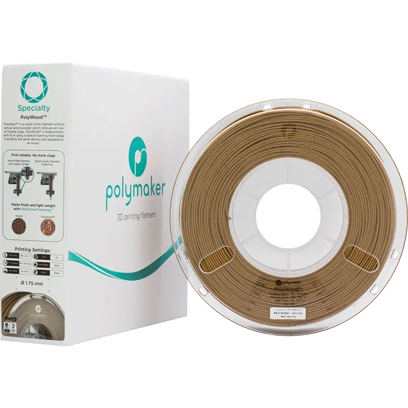 POLYMAKER POLYWOOD PLA 1.75mm/600g - 3Digital | Droni e Stampanti 3D