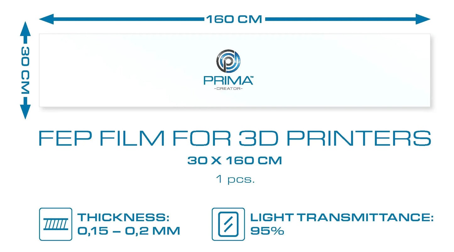 PRIMACREATOR FEP FILM ROLL FOR 3D PRINTERS - 30 X 160 CM - 3Digital | Droni e Stampanti 3D