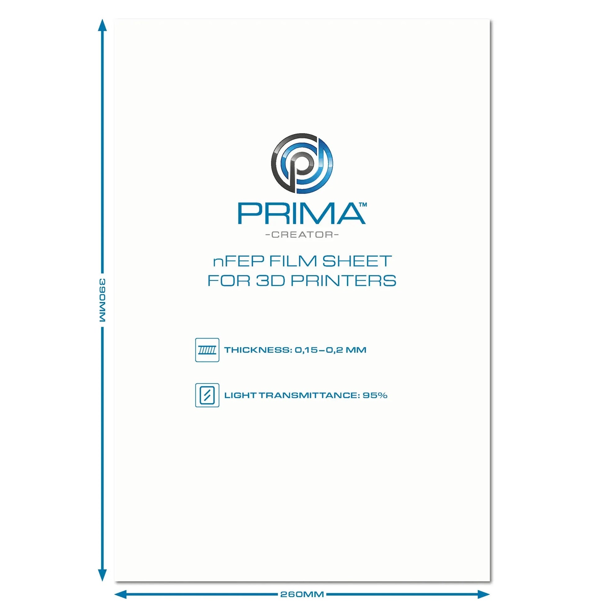 PRIMACREATOR NFEP FILM SHEET FOR 3D PRINTERS - 260 X 390 MM - 3Digital | Droni e Stampanti 3D