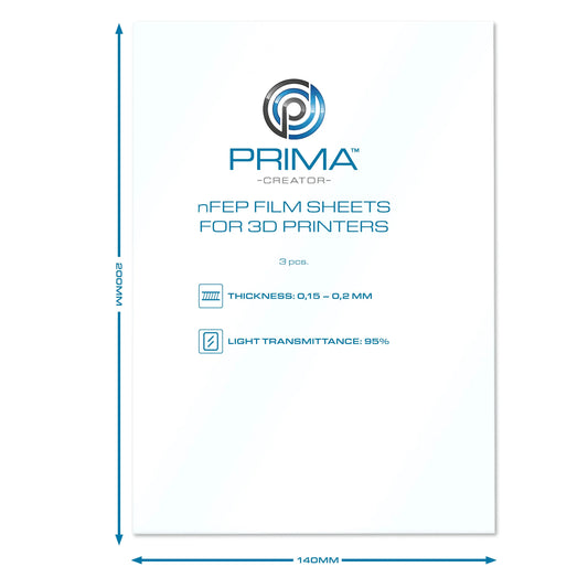 PRIMACREATOR NFEP FILM SHEETS FOR 3D PRINTERS - 140 X 200 MM - 3-PACK - 3Digital | Droni e Stampanti 3D