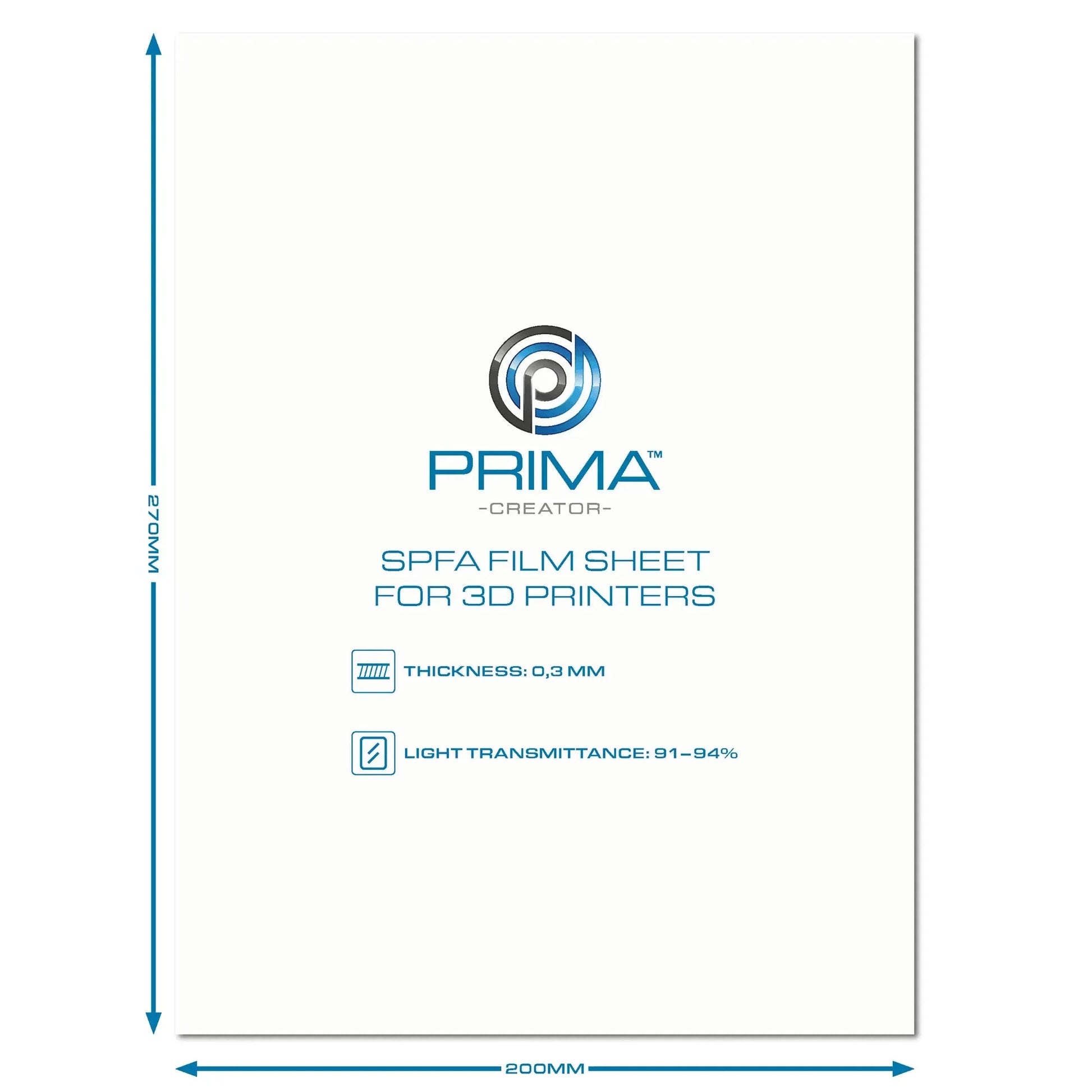 PRIMACREATOR SPFA FILM SHEET FOR 3D PRINTERS - 200 X 270 MM - 3Digital | Droni e Stampanti 3D