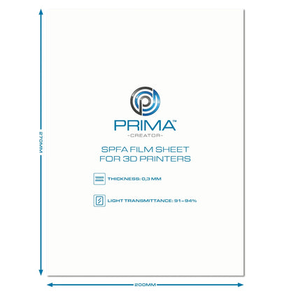 PRIMACREATOR SPFA FILM SHEET FOR 3D PRINTERS - 200 X 270 MM - 3Digital | Droni e Stampanti 3D