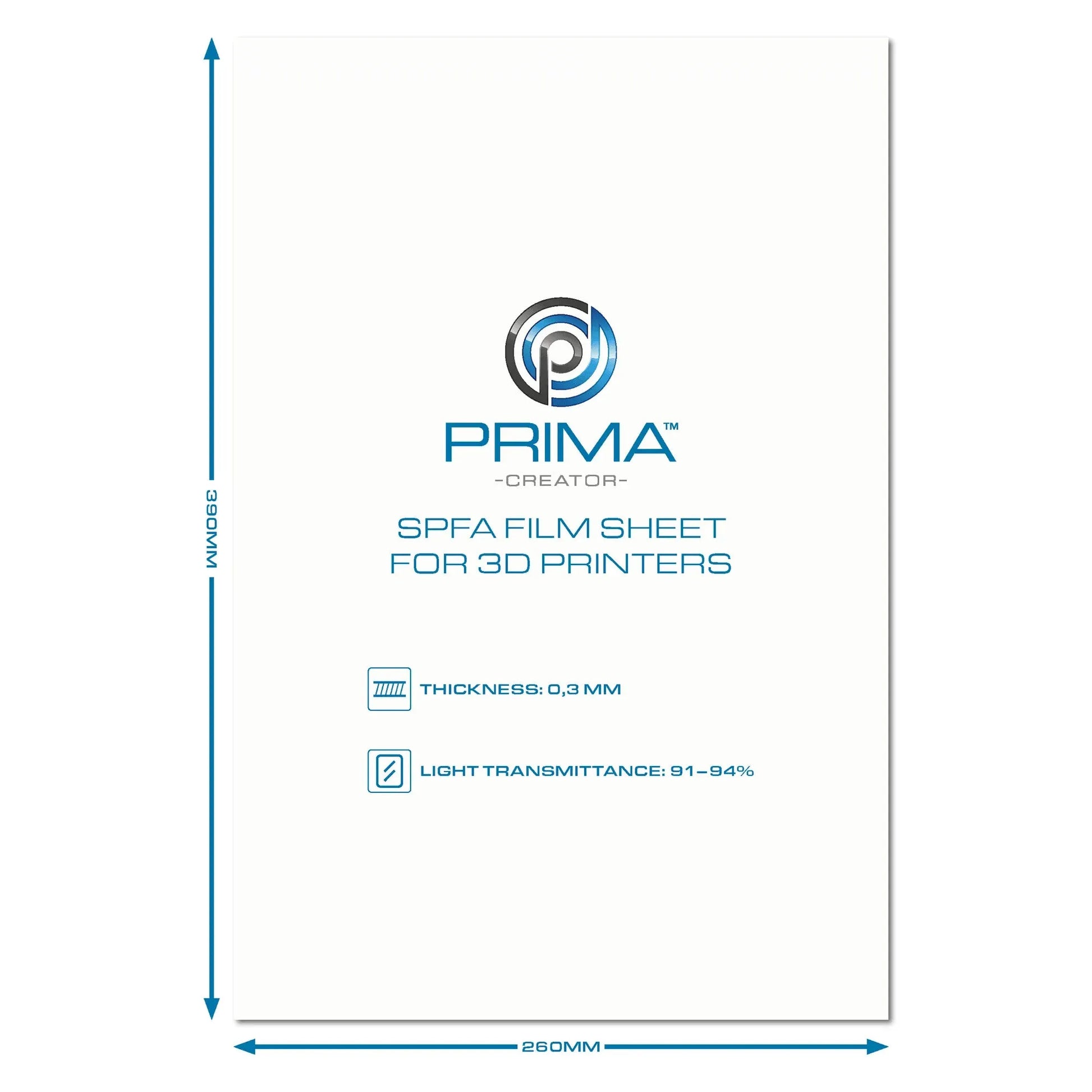 PRIMACREATOR SPFA FILM SHEET FOR 3D PRINTERS - 260 X 390 MM - 3Digital | Droni e Stampanti 3D