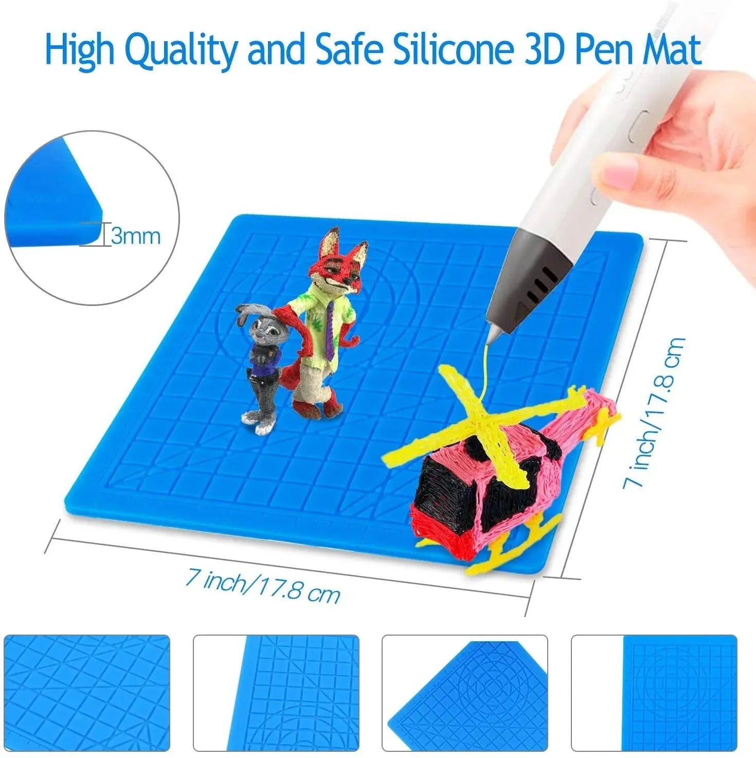 TAPPETINO DA DISEGNO IN SILICONE PER PENNA 3D - 170 X 170 MM - 3Digital | Droni e Stampanti 3D