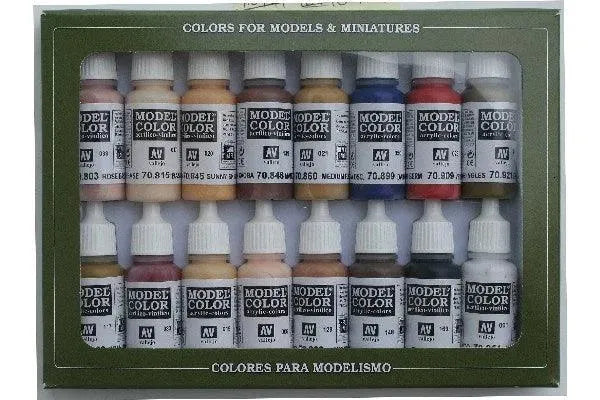 VALLEJO ACRYLIC MODEL COLOR SET FACE/SKIN COLORS(16) - 3Digital | Droni e Stampanti 3D