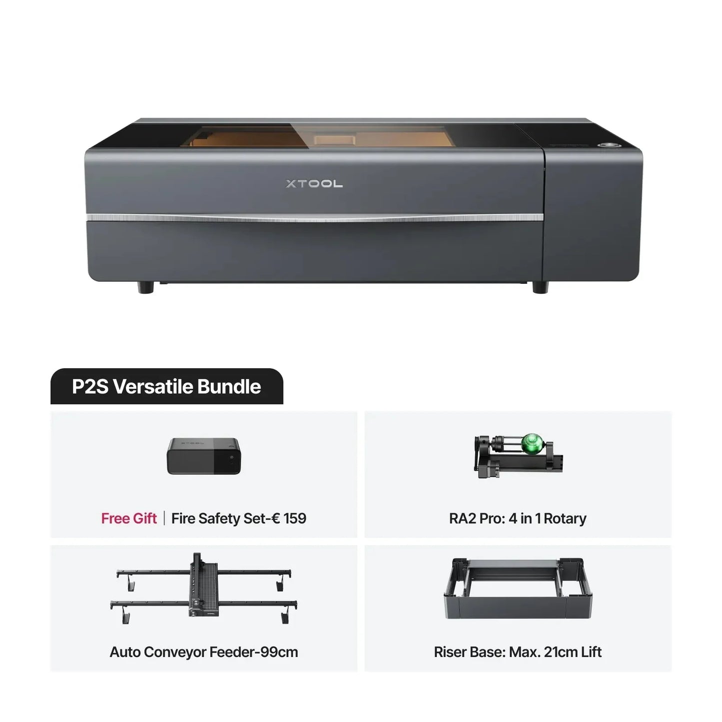 xTool P2S 55W - CO2 Desktop Laser Cutter (Class 4)