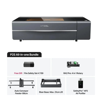 xTool P2S 55W - CO2 Desktop Laser Cutter (Class 4)