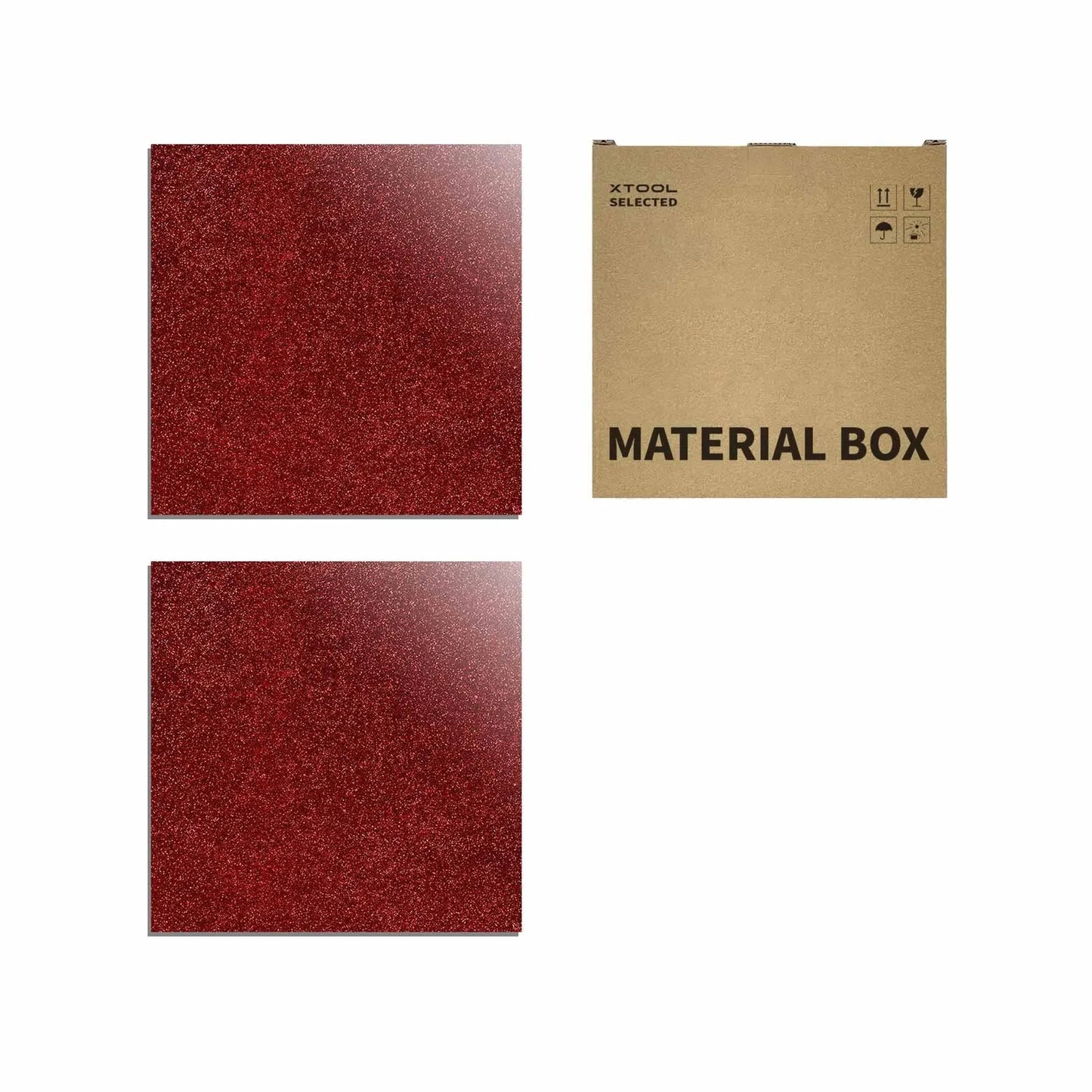 XTOOL 3 MM RED GLITTER ACRYLIC SHEETS (2-PACK) - 3Digital | Droni e Stampanti 3D