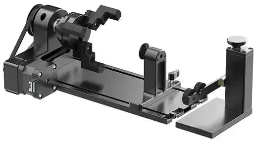 Accessorio rotante per incisione laser, ideale per stampanti 3D e lavorazione cilindrica.