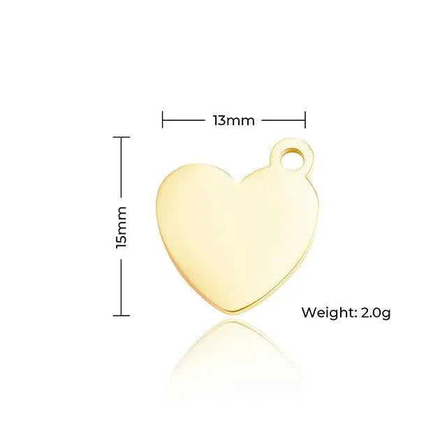 XTOOL HEART-SHAPED PENDANT - GOLD, SILVER, & ROSE GOLD - 30PCS - 3Digital | Droni e Stampanti 3D