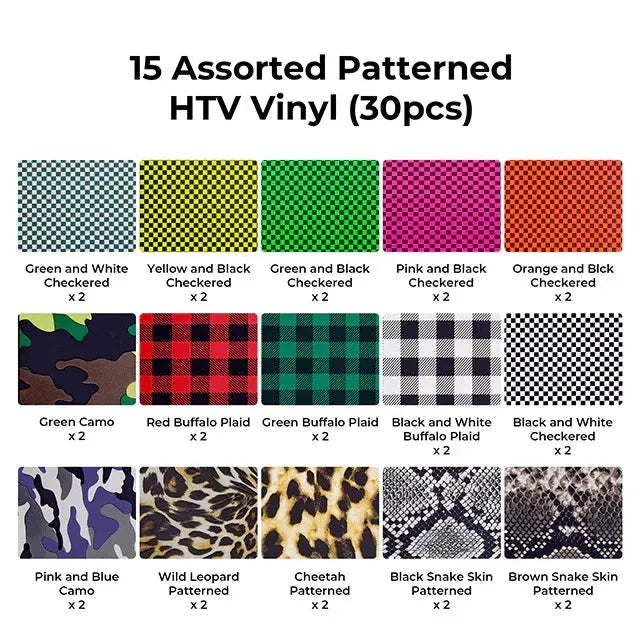 XTOOL PATTERNED HEAT TRANSFER VINYL - 30-PACK - 3Digital | Droni e Stampanti 3D