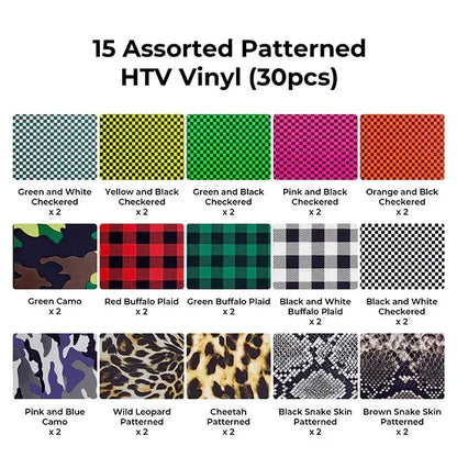 XTOOL PATTERNED HEAT TRANSFER VINYL - 30-PACK - 3Digital | Droni e Stampanti 3D